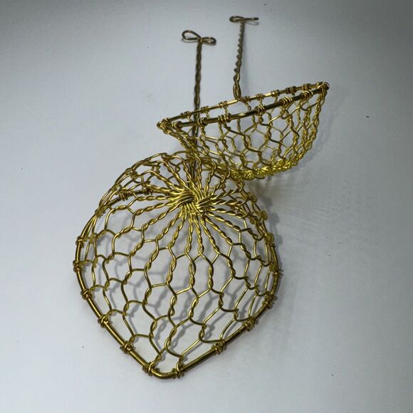 2 NEW Vintage Brass Wire Mesh Strainer Scoops 9x2" STRAINERS Asian Chinese Gold - Picture 6 of 8